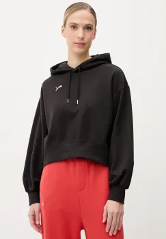 Puma hanorac femei, culoarea negru, cu gluga, uni, 629746 imagine