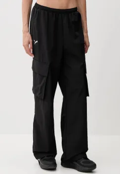 Puma pantaloni culoarea negru, drept, high waist, 629756 imagine