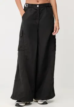 Puma pantaloni culoarea negru, lat, high waist, 632507 imagine