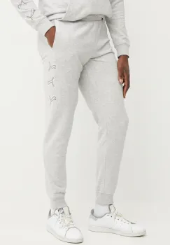 Puma pantaloni de trening barbati, culoarea gri, cu imprimeu, 684666 imagine