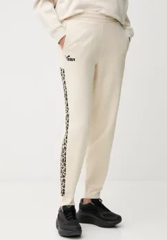Puma pantaloni de trening culoarea bej, cu model, 688086 imagine