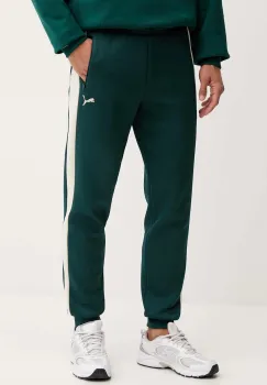 Puma pantaloni de trening culoarea verde, uni, 629588 imagine