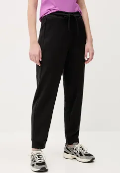 Puma pantaloni de trening din bumbac femei, culoarea negru, neted, 685667 imagine