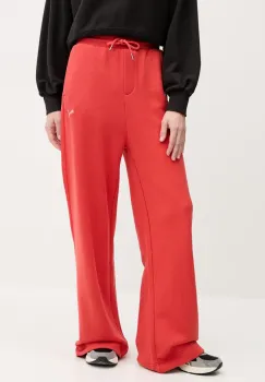 Puma pantaloni de trening din bumbac femei, culoarea rosu, uni, 629779 imagine