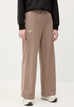 Puma pantaloni de trening femei, culoarea maro, neted, 629754 imagine