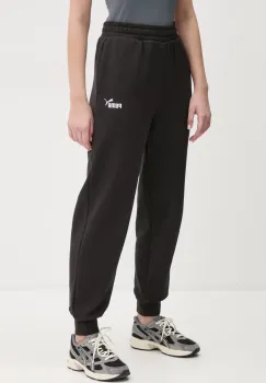 Puma pantaloni de trening femei, culoarea negru, cu imprimeu, 682456 imagine