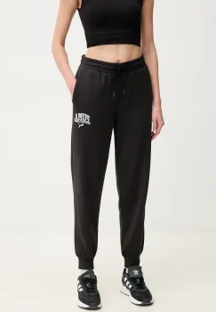 Puma pantaloni de trening femei, culoarea negru, cu imprimeu, 685037 imagine