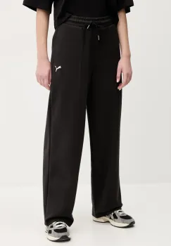 Puma pantaloni de trening femei, culoarea negru, neted, 629774 imagine