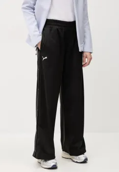 Puma pantaloni de trening femei, culoarea negru, neted, 629804 imagine