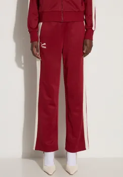 Puma pantaloni de trening Iconic T7 Straight Leg Track Pants culoarea bordo, modelator, 627996 imagine