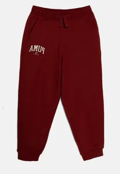 Puma pantaloni de trening pentru copii SQUAD Sweatpants culoarea bordo, cu imprimeu, 681781 imagine