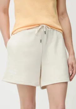 Puma pantaloni scurti culoarea bej, cu imprimeu, high waist, 685038 imagine