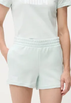 Puma pantaloni scurti culoarea turcoaz, cu imprimeu, high waist, 682439 imagine