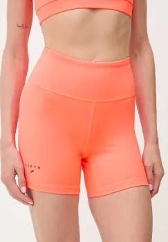 Puma pantaloni scurti de antrenament PUMA x HYROX culoarea portocaliu, uni, high waist, 527636 imagine