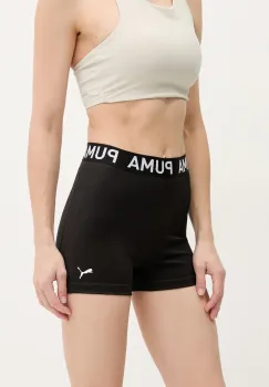 Puma pantaloni scurti de antrenament Strong culoarea negru, cu imprimeu, high waist, 526002 imagine