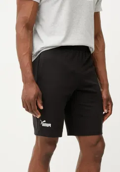 Puma pantaloni scurti din bumbac barbati, culoarea negru, 682600 imagine