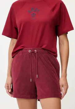 Puma pantaloni scurti PUMA x FENTY culoarea bordo, uni, medium waist, 635405 imagine