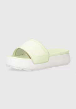 Puma papuci Karmen Slide femei, culoarea verde, cu platforma, 389073 imagine