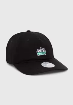 Puma sapca de baseball din bumbac Skate Relaxed Low Curve culoarea negru, cu imprimeu, 025131 imagine