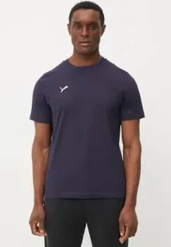 Puma tricou barbati, culoarea albastru marin, neted, 682538 imagine