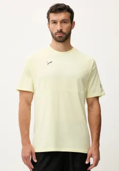Puma tricou de antrenament PUMATECH culoarea galben, cu imprimeu, 632100 imagine