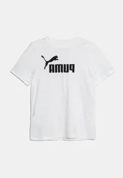 Puma tricou de bumbac pentru copii ESS No. 1 Logo Tee culoarea alb, cu imprimeu, 684906 imagine