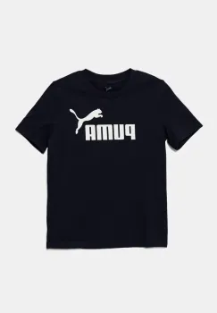 Puma tricou de bumbac pentru copii ESS No. 1 Logo Tee culoarea bleumarin, cu imprimeu, 684906 imagine