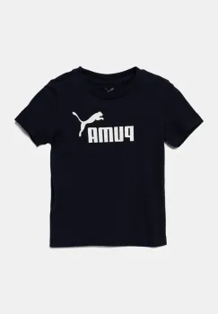 Puma tricou de bumbac pentru copii ESS No. 1 Logo Tee culoarea bleumarin, cu imprimeu, 684930 imagine