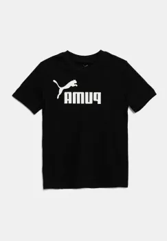 Puma tricou de bumbac pentru copii ESS No. 1 Logo Tee culoarea negru, cu imprimeu, 684906 imagine