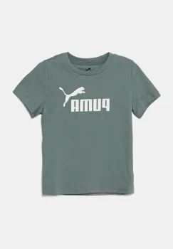 Puma tricou de bumbac pentru copii ESS No. 1 Logo Tee culoarea verde, cu imprimeu, 684930 imagine