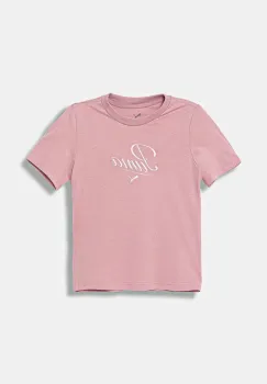 Puma tricou de bumbac pentru copii ESS SCRIPT Tee G culoarea roz, 685805 imagine