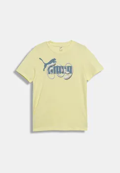 Puma tricou de bumbac pentru copii GRAPHIC No. 1 Logo Tee G culoarea galben, 688497 imagine