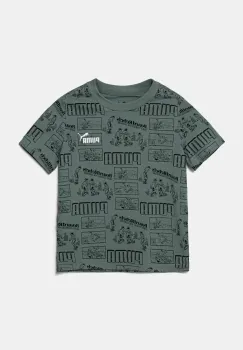 Puma tricou de bumbac pentru copii MID90S AOP Tee culoarea verde, cu imprimeu, 685146 imagine