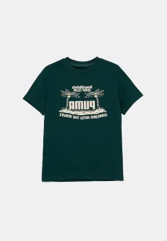 Puma tricou de bumbac pentru copii MID90S Graphic Tee III culoarea verde, cu imprimeu, 685152 imagine