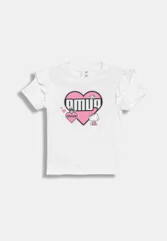 Puma tricou de bumbac pentru copii PUMA X HELLO KITTY & FRIENDS Ruffle Tee culoarea alb, 632386 imagine