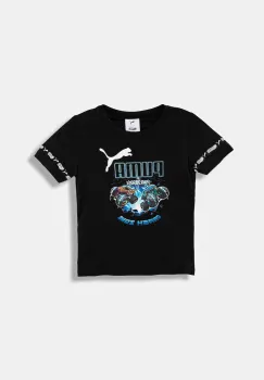 Puma tricou de bumbac pentru copii PUMA X HOT WHEELS Graphic Tee culoarea negru, cu imprimeu, 632395 imagine