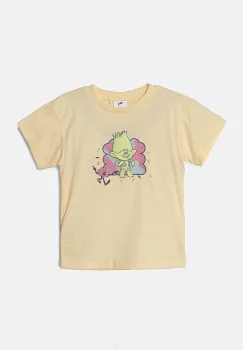 Puma tricou de bumbac pentru copii X TROLLSphic Tee culoarea galben, cu imprimeu, 627383 imagine