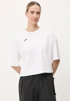 Puma tricou din bumbac culoarea alb, 629743 imagine
