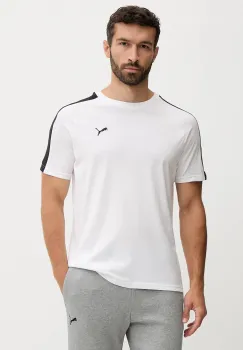 Puma tricou din bumbac culoarea alb, cu imprimeu, 629592 imagine