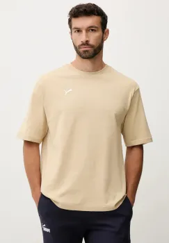 Puma tricou din bumbac culoarea bej, uni, 629645 imagine
