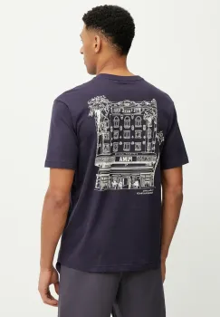 Puma tricou din bumbac culoarea bleumarin, cu imprimeu, 629636 imagine