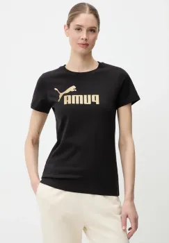 Puma tricou din bumbac culoarea negru, 631536 imagine
