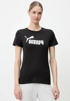 Puma tricou din bumbac culoarea negru, 631536 imagine