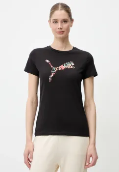 Puma tricou din bumbac culoarea negru, 685081 imagine