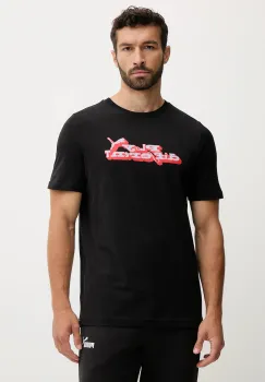 Puma tricou din bumbac culoarea negru, cu imprimeu, 632111 imagine
