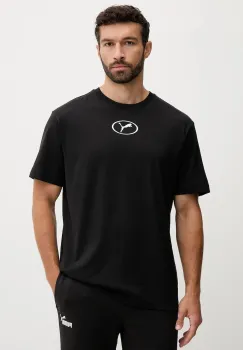 Puma tricou din bumbac culoarea negru, cu imprimeu, 688242 imagine
