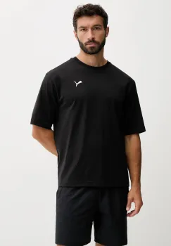 Puma tricou din bumbac culoarea negru, uni, 629645 imagine