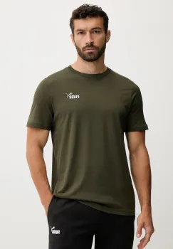 Puma tricou din bumbac culoarea turcoaz, cu imprimeu, 684717 imagine