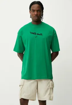 Puma tricou din bumbac culoarea verde, cu imprimeu, 629666 imagine