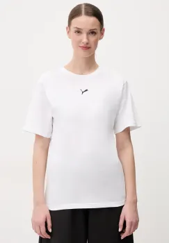 Puma tricou din bumbac femei, culoarea alb, 684971 imagine